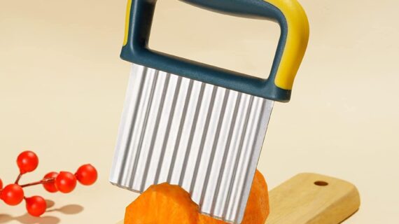 Crinkle Cutter, Stainless Steel Potato Chipper Chip Cutter, Potato Cutter French Fries Vegetable Cutter and Fruit Slicer, Potato Spiral Cutter by IrshPick